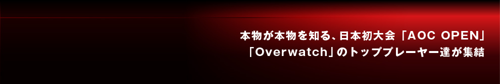 本物が本物を知る、日本初大会「AOC OPEN」「Overwatch」のトッププレーヤー達が集結